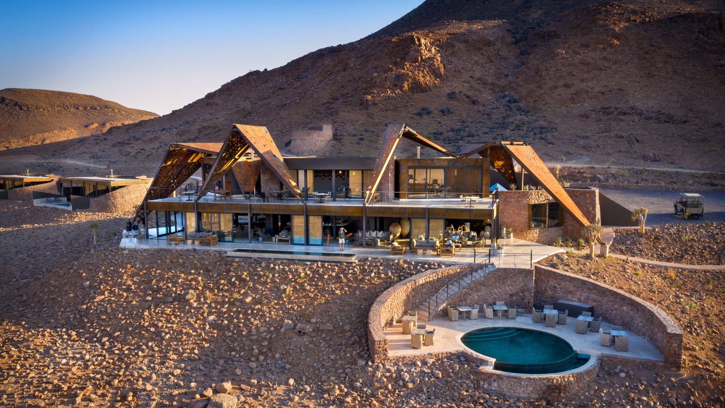 Luxury desert lodge in Namibia with stunning architecture